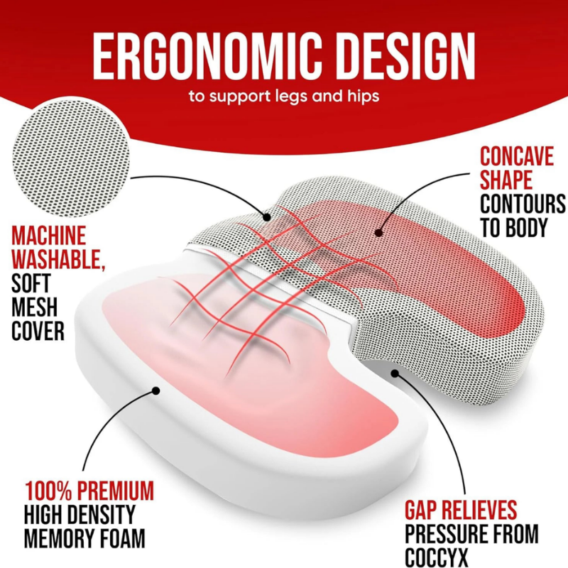 Ergonomic Car Seat Cushion Memory Foam Office Chair Cushion Improve Posture And Pain Relief
