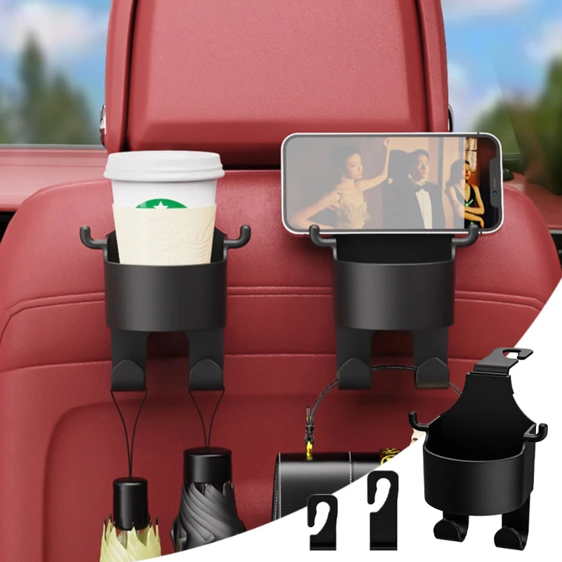 Universal Car Seat Cup Holder With Hook Hanger for Handbag