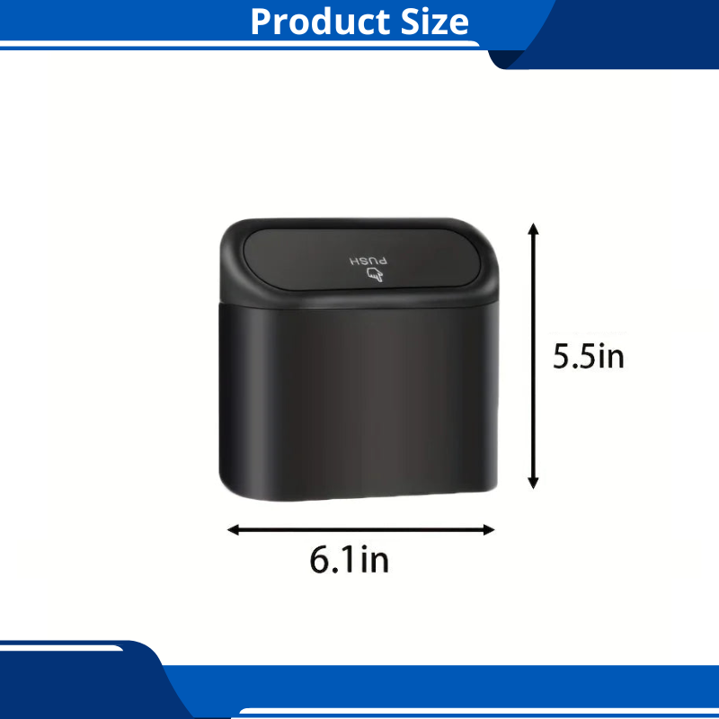 Car trash Can With Lid Includes 2 Pack of 60 x 2  garbage bags, Compact With Odor Seal And leak-proof