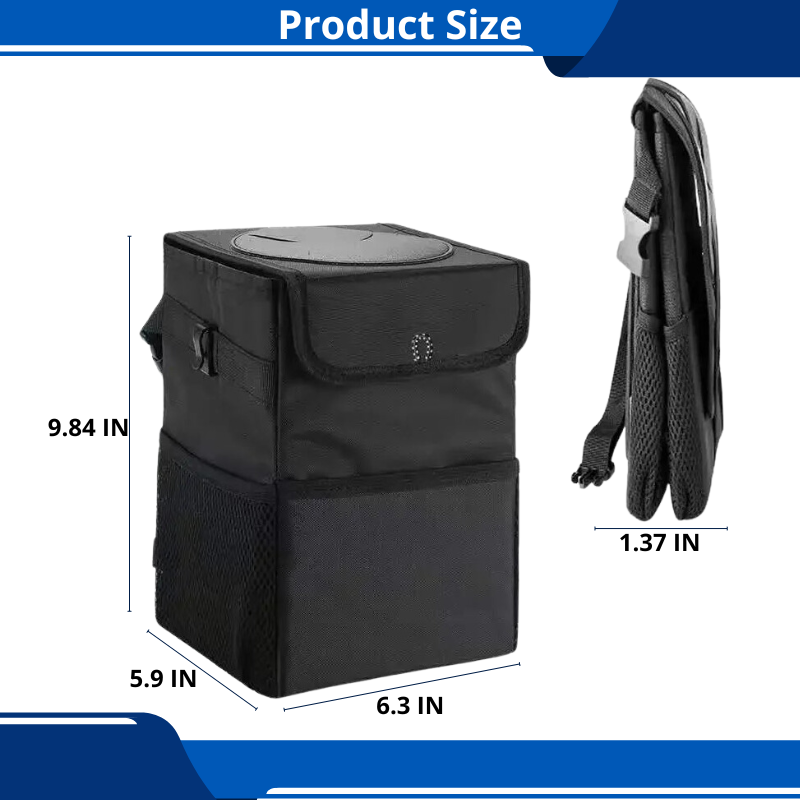 Waterproof Car Trash Can Foldable Bin Organizer For Cars Trash Storage Pockets Closeable Portable Leakproof