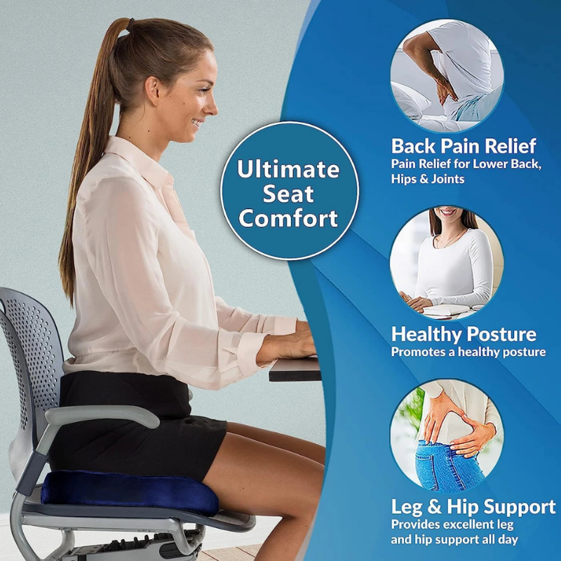 Gel Car Seat Cushion Non-slip Memory Foam Coccyx Cushion Office Chair Cushion