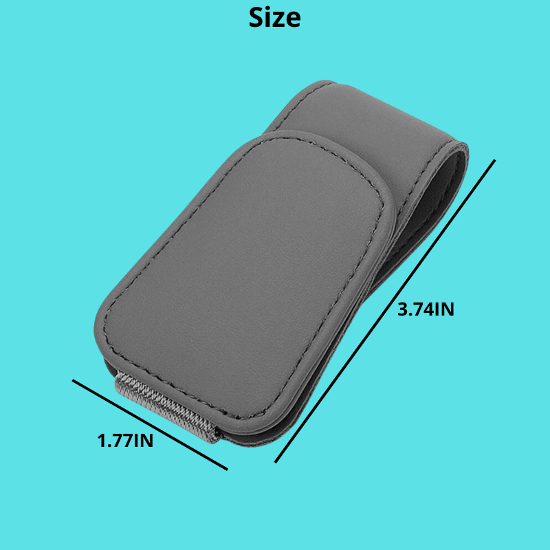 Universal Leather Sun Visor Glasses Clip Car Sunglasses Clip Card Ticket Holder