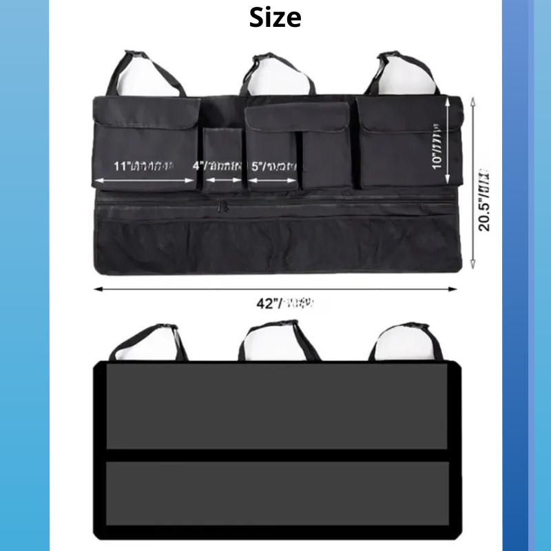 Back Seat Car Trunk Hanging Organizer With 9 Pockets Oxford Waterproof Multi-pocket Organizer