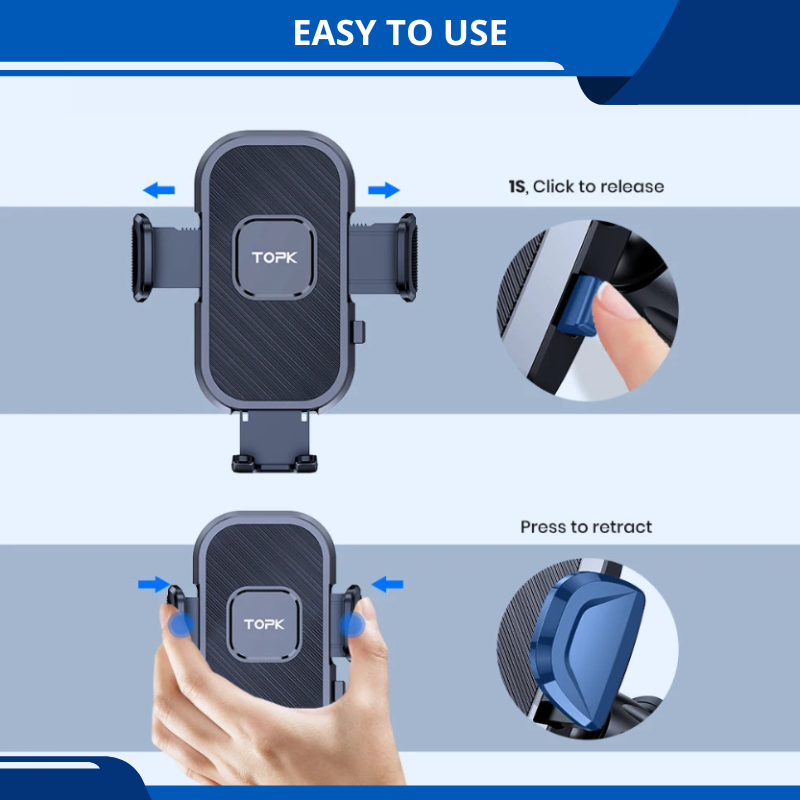 Universal Car Phone Holder Durable Air Vent Mount For Big Phones & Thick Cases, Hands-Free Phone Holder