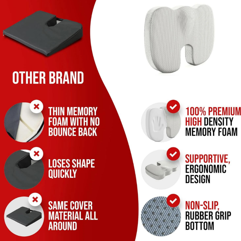 Ergonomic Car Seat Cushion Memory Foam Office Chair Cushion Improve Posture And Pain Relief