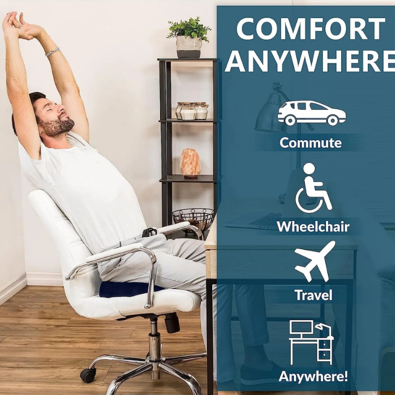 Gel Car Seat Cushion Non-slip Memory Foam Coccyx Cushion Office Chair Cushion