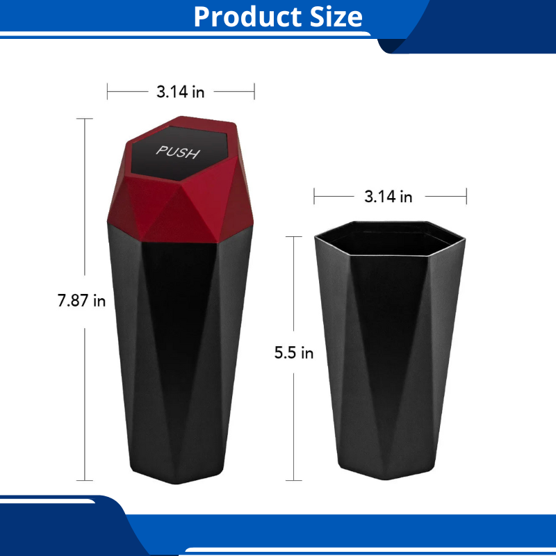 Best Car Cup Holder Trash Can, 19oz / 550ml Leakproof Mini Trash with Lid for Car and Home