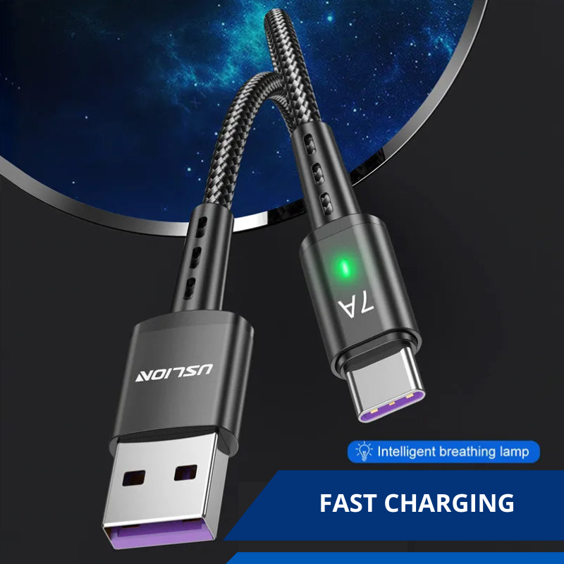 7A Fast Type C Cell Phone Charging Cable USB C to USB C Fast Data Cord For iOS Samsung