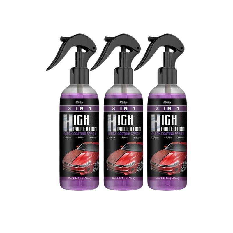 3 in 1 High Protection Quick Car Coating Ceramic Spray, Wax Polishing, Plastic Refresher, Scratch Repair