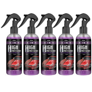 3 in 1 High Protection Quick Car Coating Ceramic Spray, Wax Polishing, Plastic Refresher, Scratch Repair