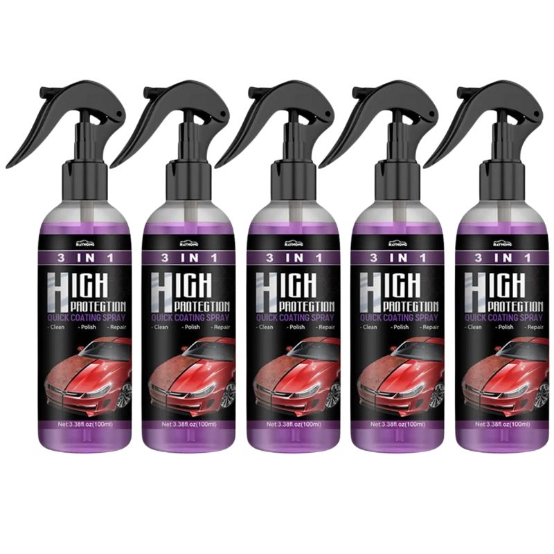 3 in 1 High Protection Quick Car Coating Ceramic Spray, Wax Polishing, Plastic Refresher, Scratch Repair