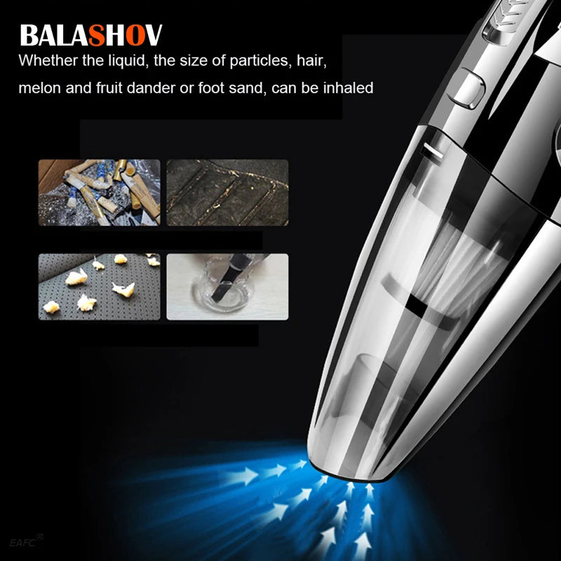 Wireless Vacuum Cleaner Powerful Cyclone Suction Rechargeable for Car Home Pet Hair