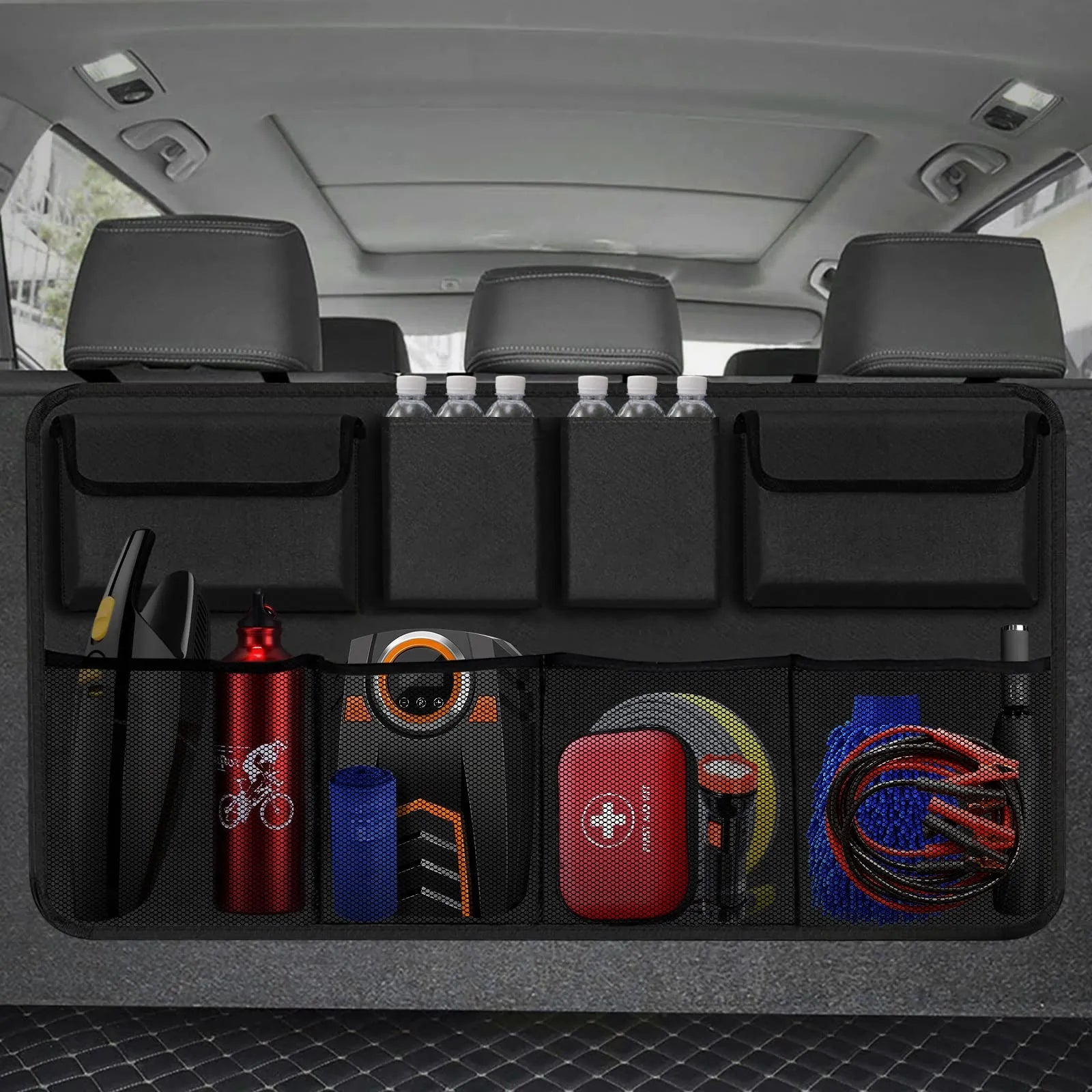 Car Trunk Backseat Organizer Hanging Car Organizers with 8 Large Storage Bag
