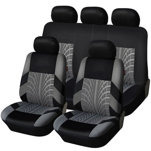 Polyester Car Seat Covers Full Set Universal Fit Washable Airbag Compatible Split Bench Rear Seat