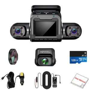4 Channel Dash Camera 1080P 4K GPS WiFi Voice Control Super Night Vision 128GB Card 24 Hours Parking Mode