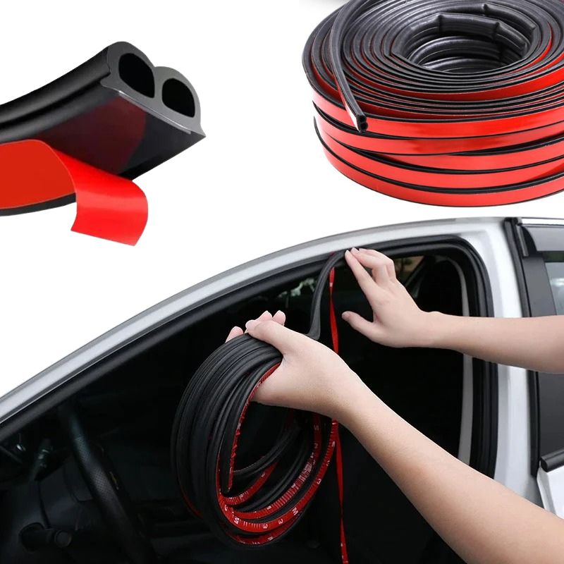 Universal Self Adhesive Weather Stripping 1/2 In X 1/4 In Thick Rubber Seal for Car Windows and Doors