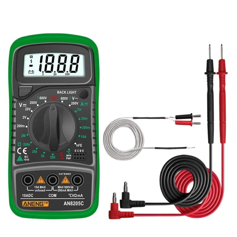 Multimeter Digital Analyzer Counts Volt Meter Measures Voltage Current Resistance Diodes Continuity Duty-Cycle